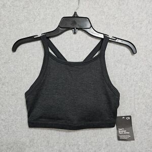 GapFit NEW Sports Bra Size XS Dark Gray Removable Cups Crisscross Back